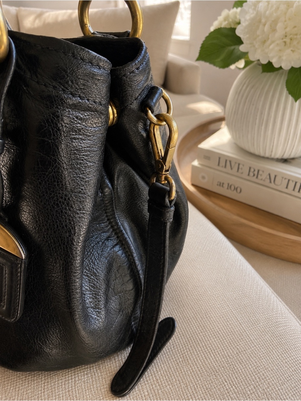 Authentic Prada BN1832 Soft Calf Leather Tote Black Made in Italy - Picture 9 of 16